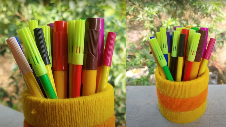 yarn covered pen holders