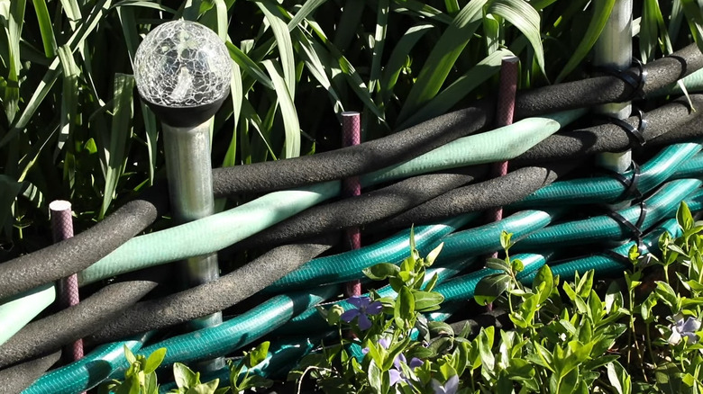 Garden hose used as edging
