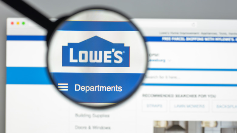 Lowe's website on computer