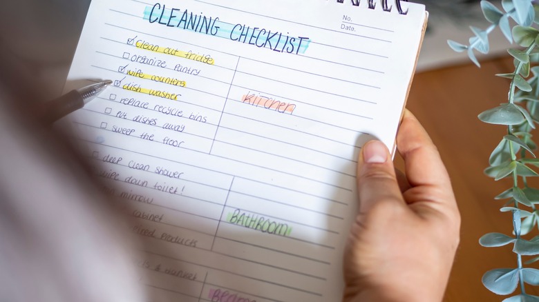 cleaning checklist