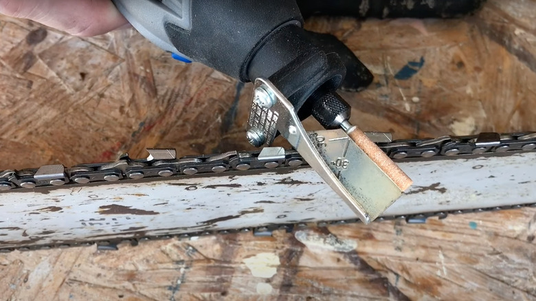 chainsaw sharpening with Dremel