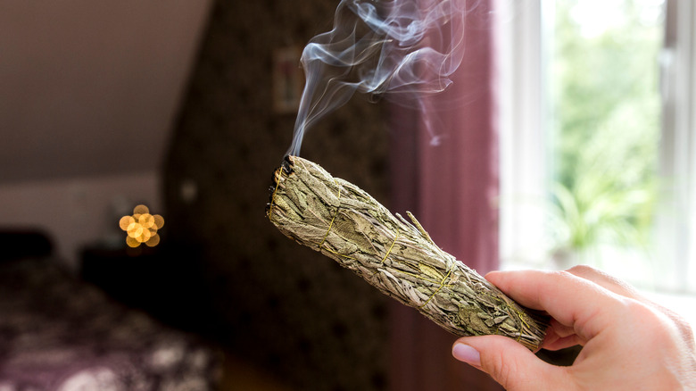 smudging a room