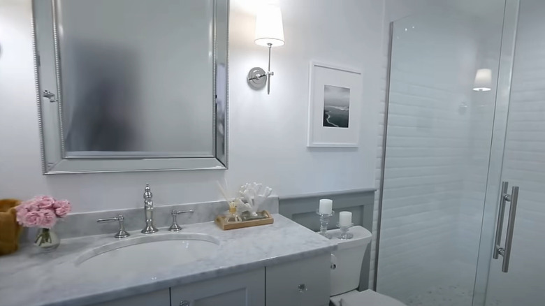 Luxury grey and white bathroom by Hilary Farr