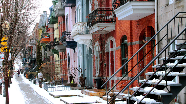 beautiful neighborhood row houses