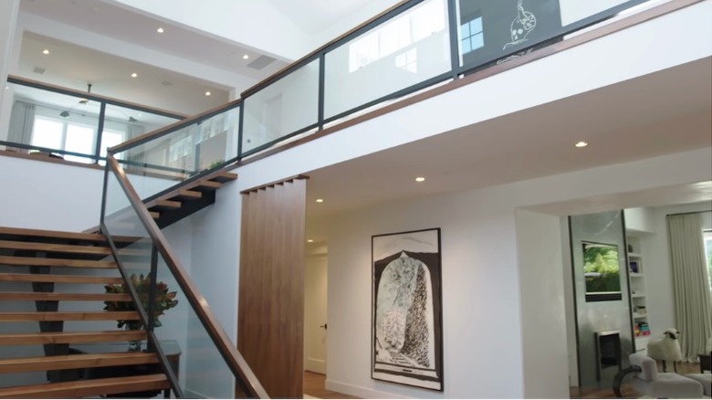 Modern hallway and staircase railing