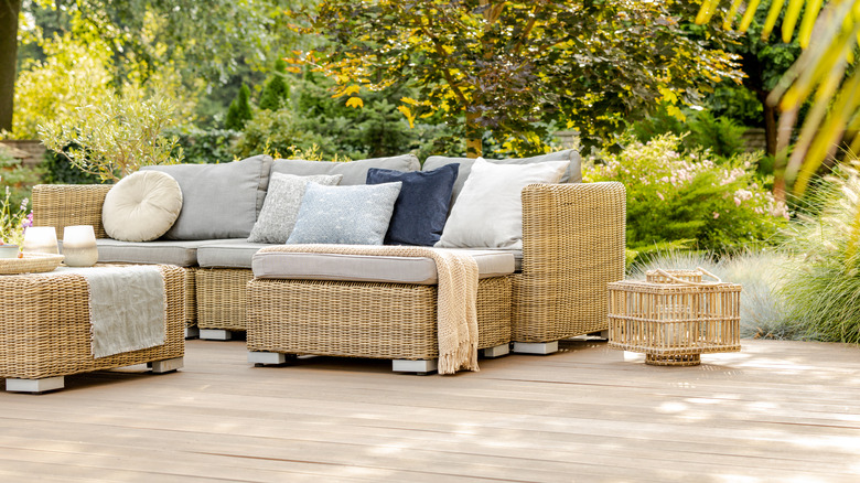 Light wood patio furniture