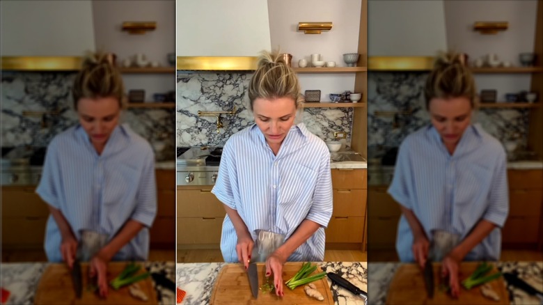 Cameron Diaz in kitchen