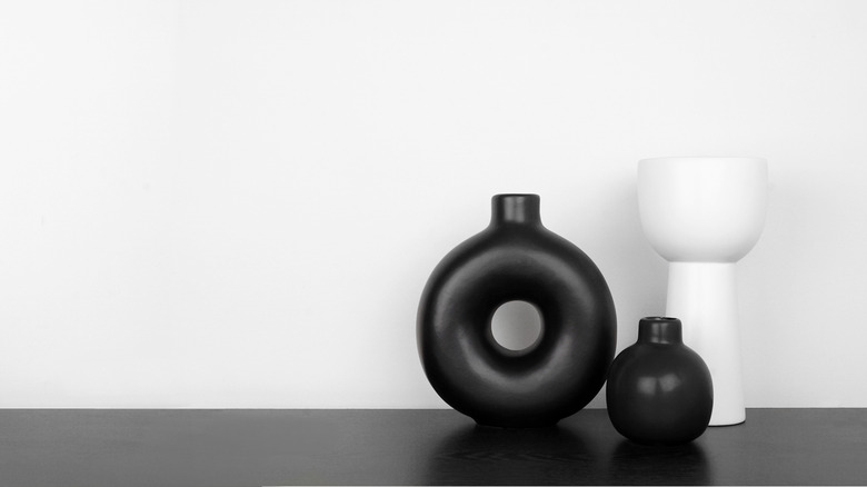 unique black and white vases