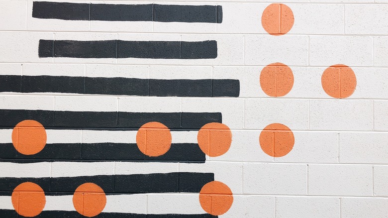 stripes and circles on wall