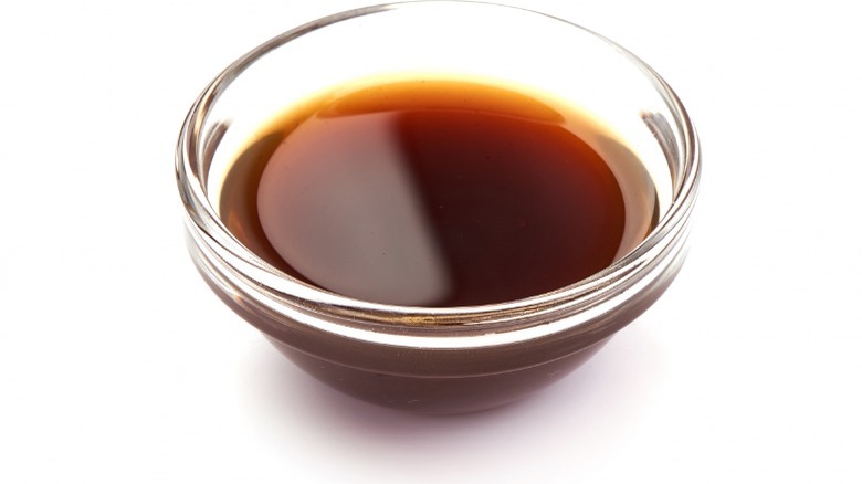 Bowl of Worcestershire sauce 