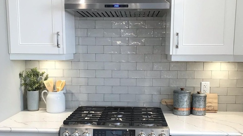 Glass subway tile