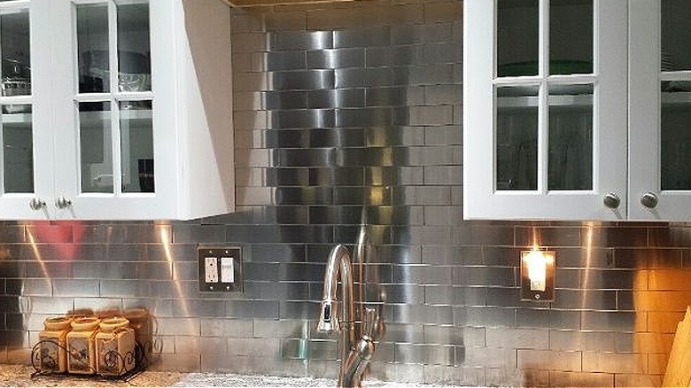 Stainless steel subway tile