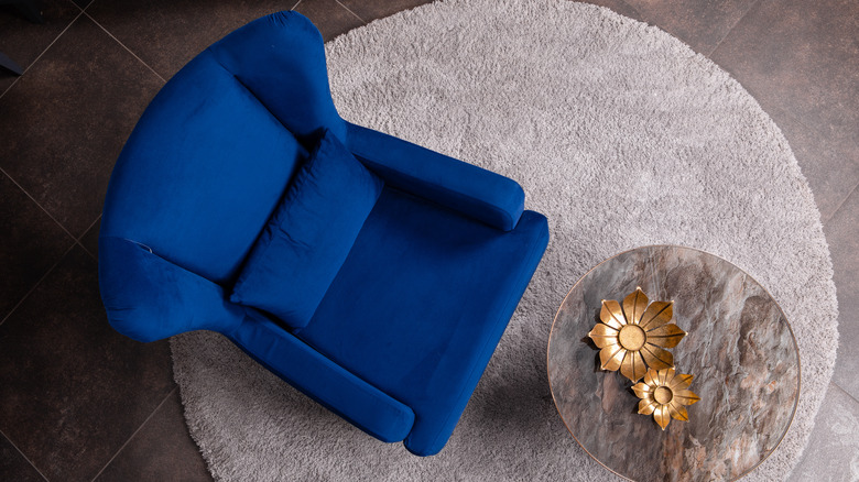 blue recliner sofa