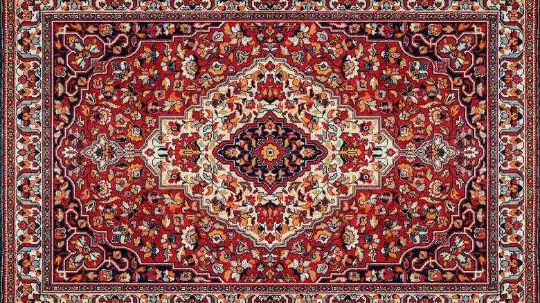 Antique red Oriental rug