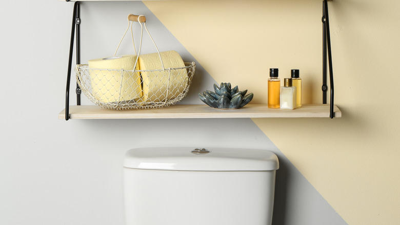 Shelves over the toilet