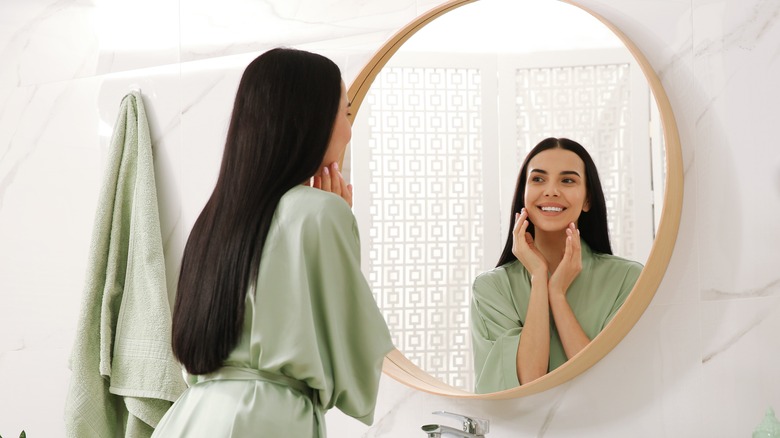 Mirror over vanity