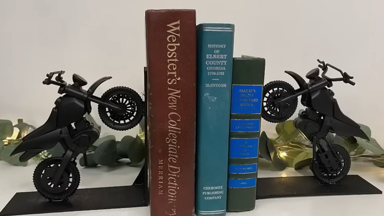 Finished DIY bookends made from Dollar Tree items