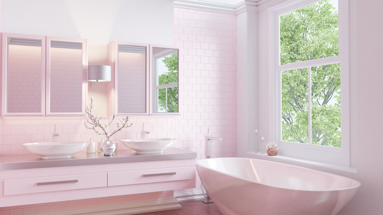 light pink bathroom