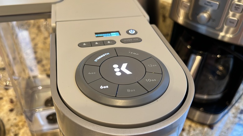 Closeup of Keurig menu