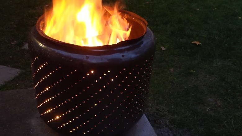 Washing machine drum fire pit