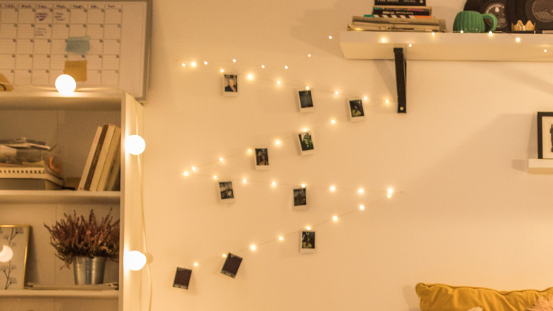 pictures and string lights