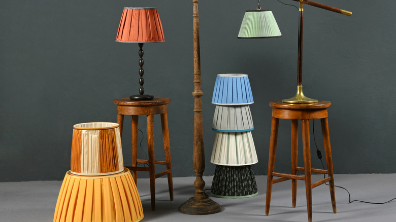 lampshades with different colors