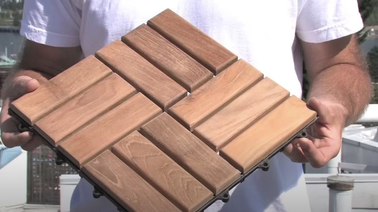 Wooden deck tiles