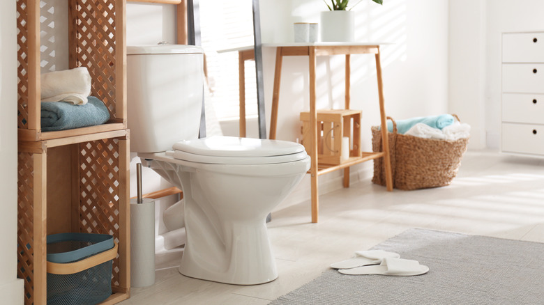 baskets in bathroom