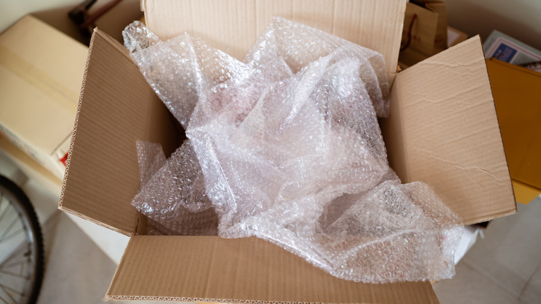 bubble wrap in a box