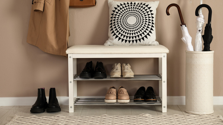 shoes in home entryway