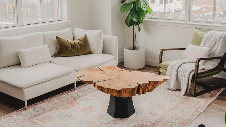 Live edge wood coffee table