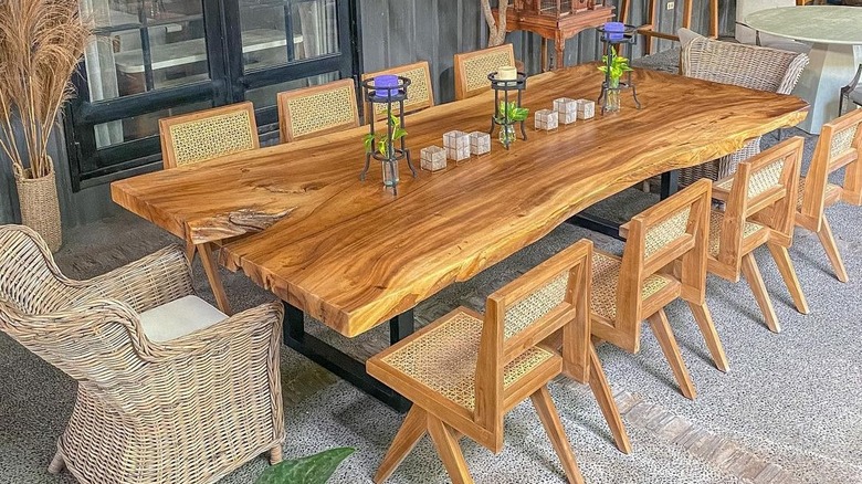 Live edge wood dining table