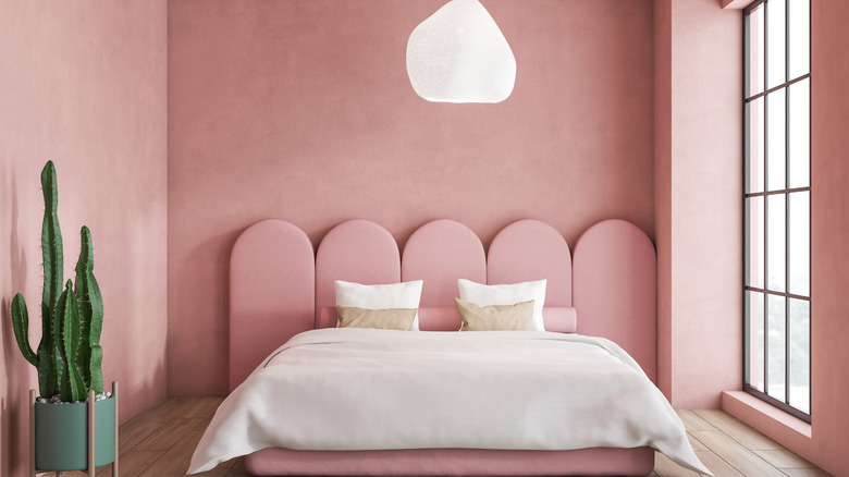 Minimalist Southwest pink bedroom