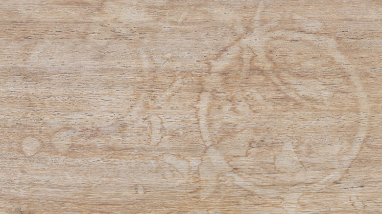 Water stains on wooden surface