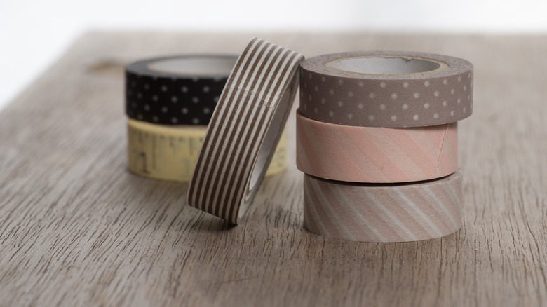 Stacked rolls of washi tape