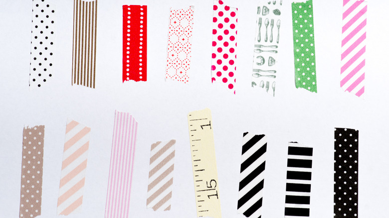 Strips of  patterned washi tape