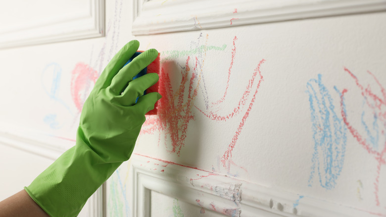 cleaning crayon off walls