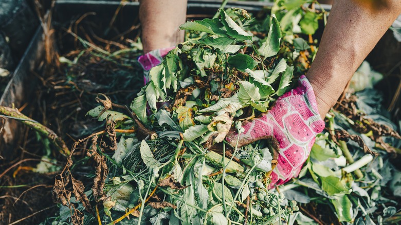 mixing compost