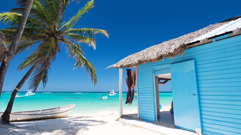 Wooden hut on the beach