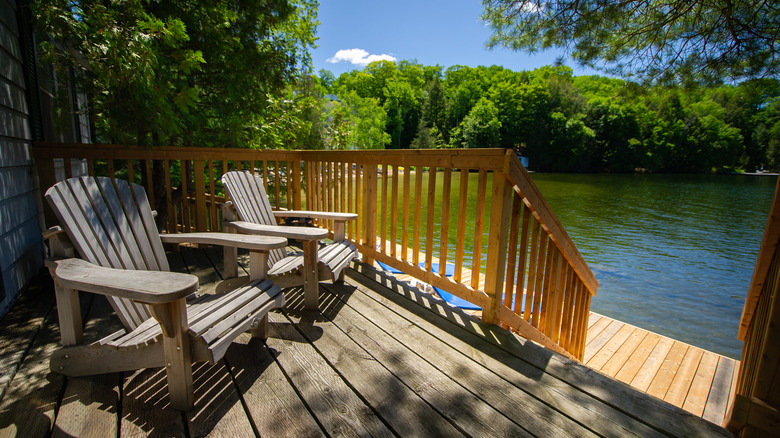 Wood Adirondack chairs