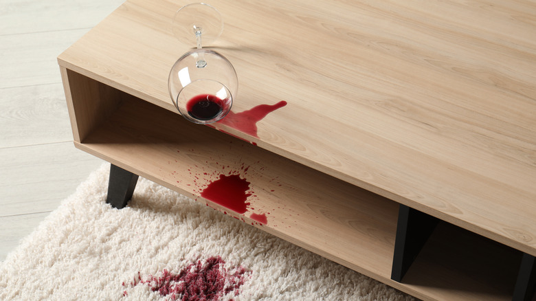 wine spilled on carpet