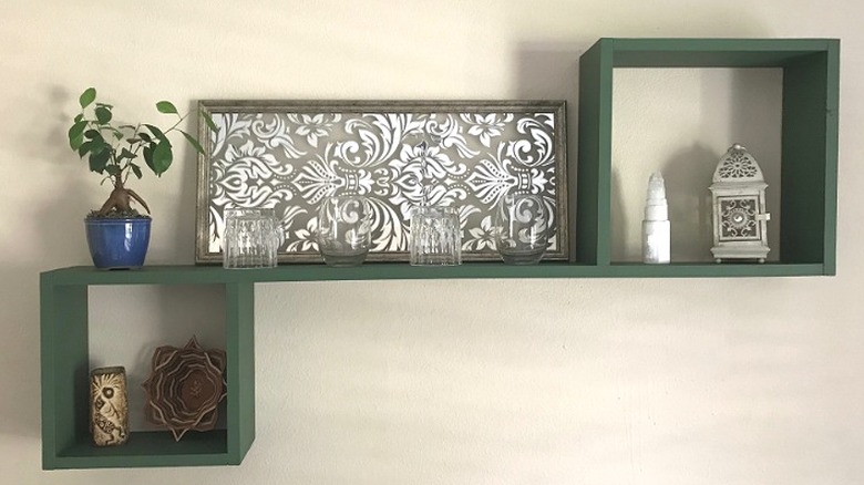 Green boho shelf