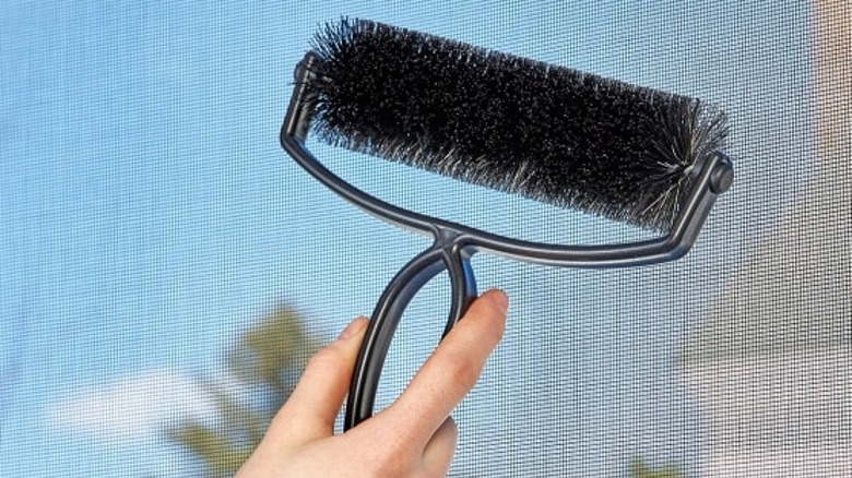 Window screen cleaning brush 