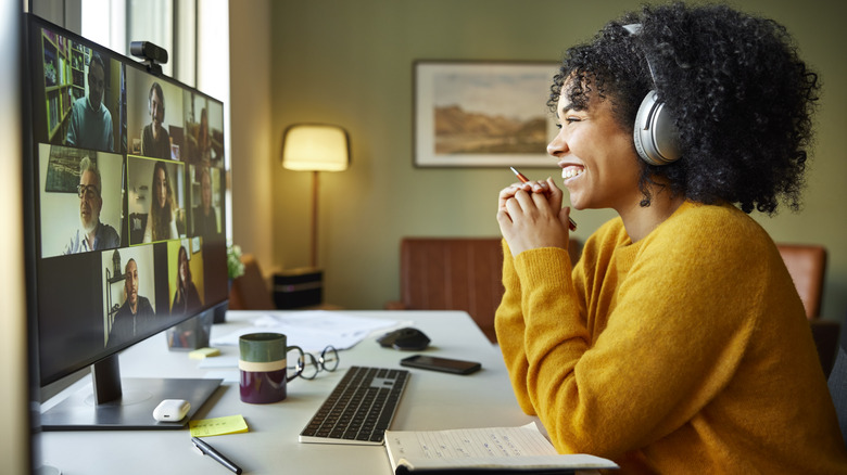 Woman on zoom call