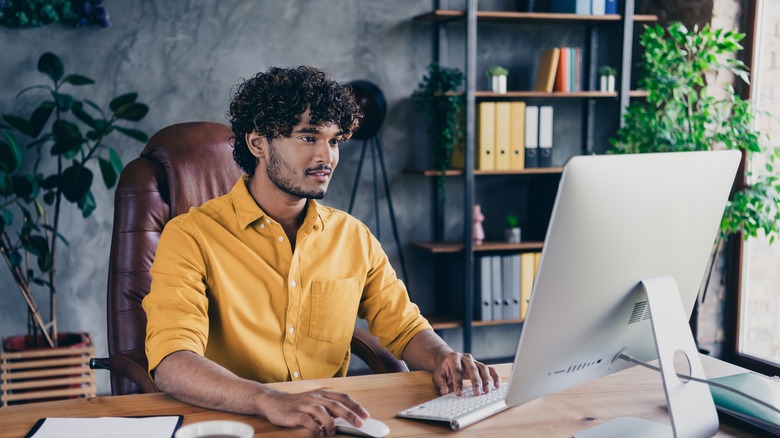 Man working in home office