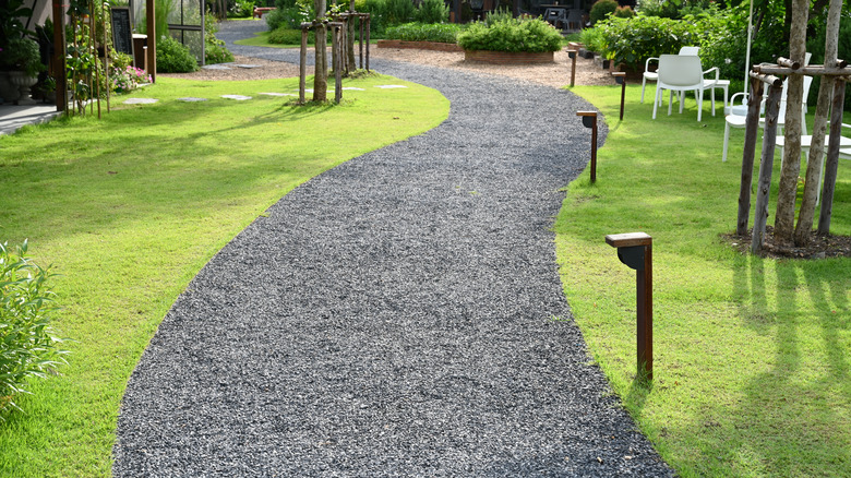 Gravel garden walkway