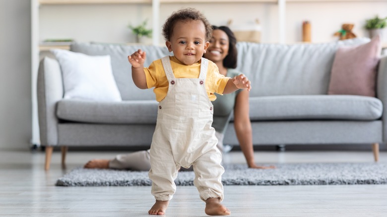 mom and toddler together