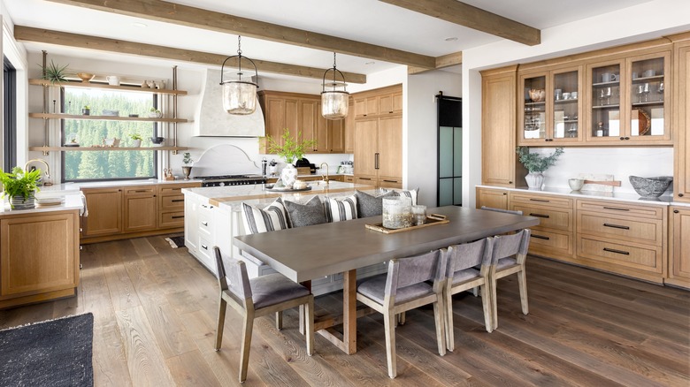 rustic Kitchen With Hardwood Floors