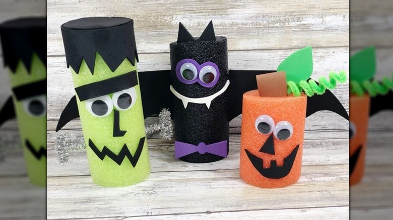 Pool noodle Halloween characters