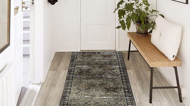 runner rug in entryway hallway